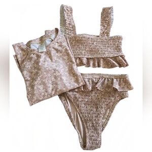 SOLD Jamie Kay Floral Smocked Bikini 3 Piece Swim Set 9y 10y